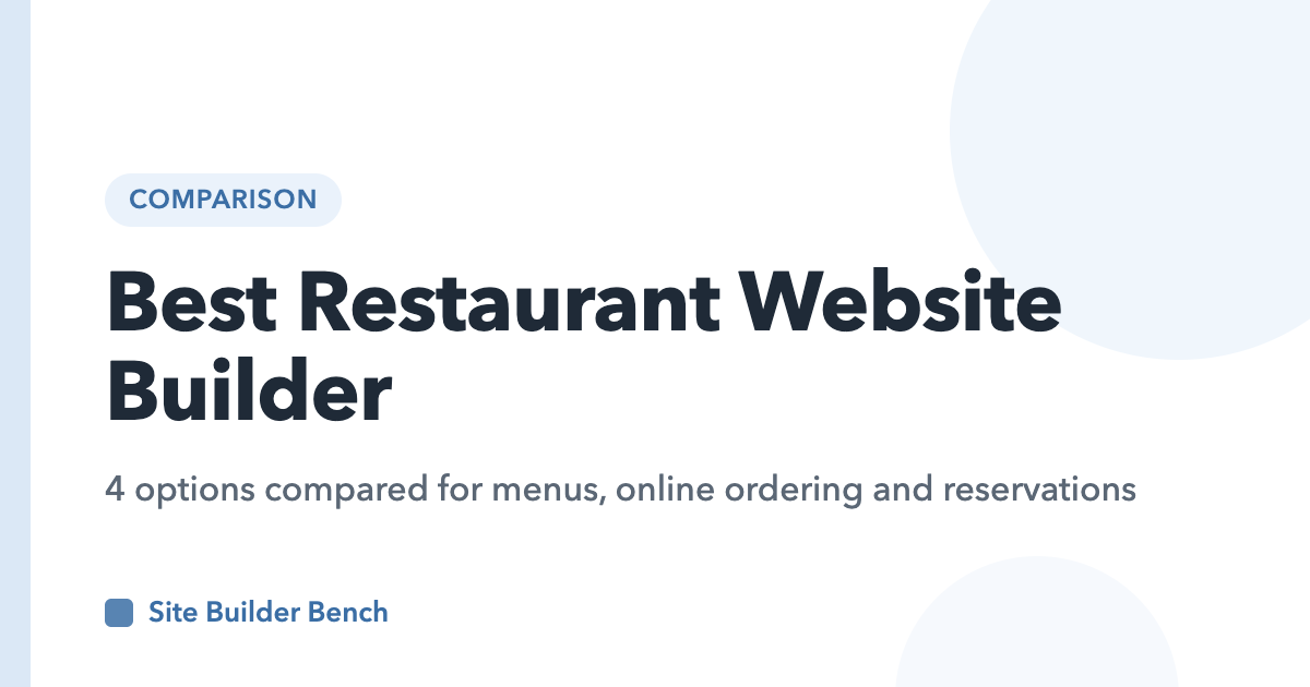 Best Restaurant Website Builder: 4 options compared for menus, online ordering and reservations - Site Builder Bench